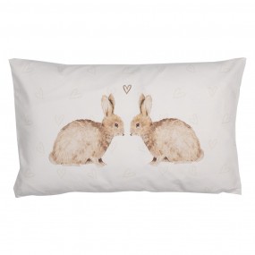 2BSLC36 Cushion Cover 30x50 cm White Polyester Rabbits Pillow Cover