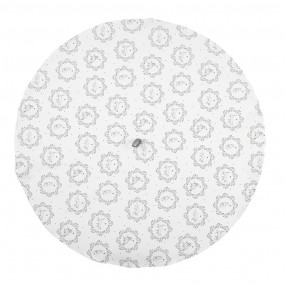 2LGC48 Tea Towel  Ø 80 cm White Grey Cotton Cat Round