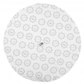 2LGD48 Tea Towel  Ø 80 cm White Grey Cotton Dog Round