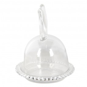 26GL3376 Cloche Rabbit Ø 14x16 cm Glass Glass Bell Jar