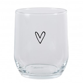 26GL4399 Wasserglas Herz 300 ml Transparant Glas Trinkbecher