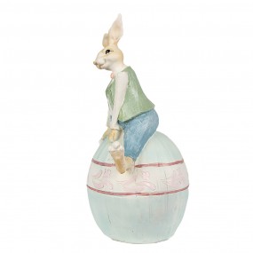 26PR4029 Figurine Rabbit 31 cm Brown Blue Polyresin Easter Decoration