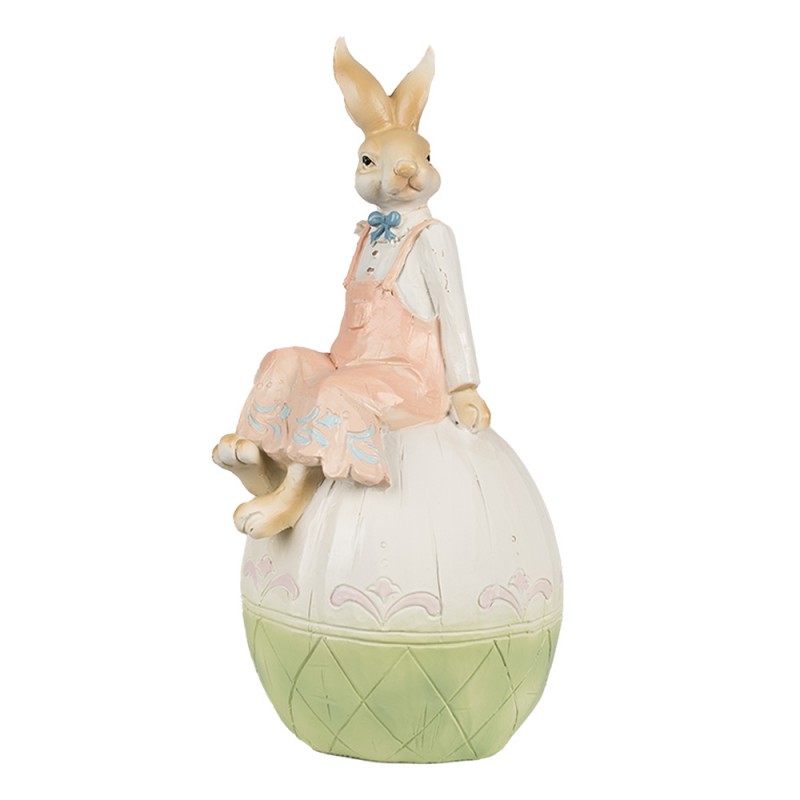 6PR4030 Figurine Rabbit 24 cm Brown Green Polyresin Easter Decoration