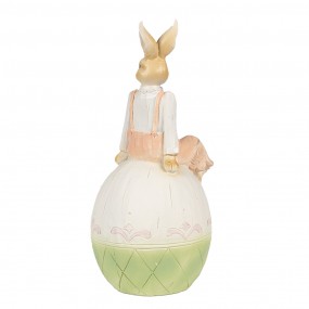 26PR4030 Figurine Rabbit 24 cm Brown Green Polyresin Easter Decoration