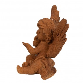 26PR4072 Figurine décorative Ange 11 cm Marron Polyrésine Sculpture religieuse