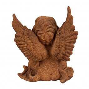 26PR4072 Dekorationsfigur Engel 11 cm Braun Polyresin Religiöse Skulptur
