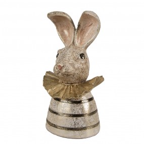 26PR4085 Figurine Rabbit 20 cm White Gold colored Polyresin Easter Decoration
