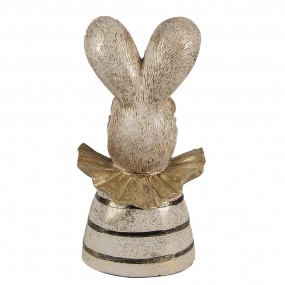 26PR4085 Figurine Rabbit 20 cm White Gold colored Polyresin Easter Decoration
