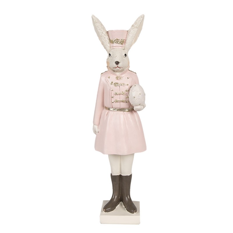 6PR4130 Figur Kaninchen 23 cm Beige Rosa Polyresin Osterdekoration