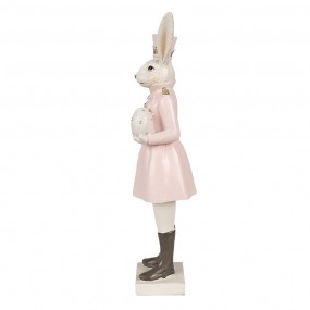 26PR4130 Figurine Rabbit 23 cm Beige Pink Polyresin Easter Decoration