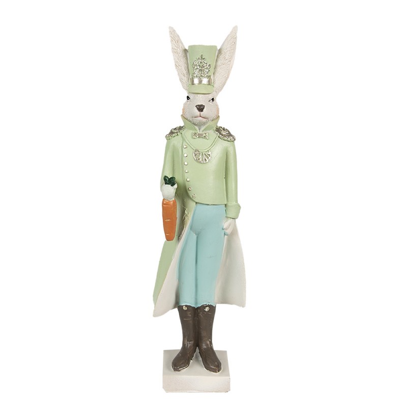 6PR4131 Figur Kaninchen 23 cm Beige Grün Polyresin Osterdekoration