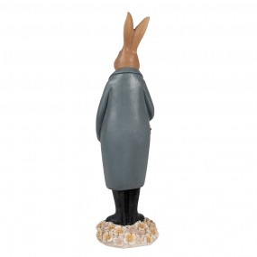 26PR5037 Figurine Rabbit 34 cm Brown Blue Polyresin Easter Decoration