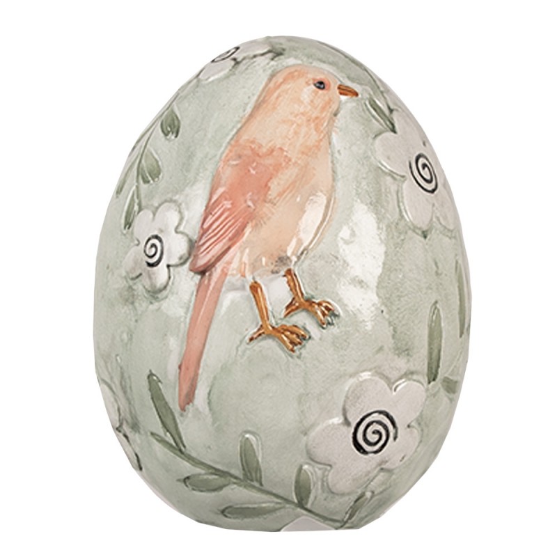 6PR5043 Figurine Egg 13 cm Green Polyresin Easter Decoration