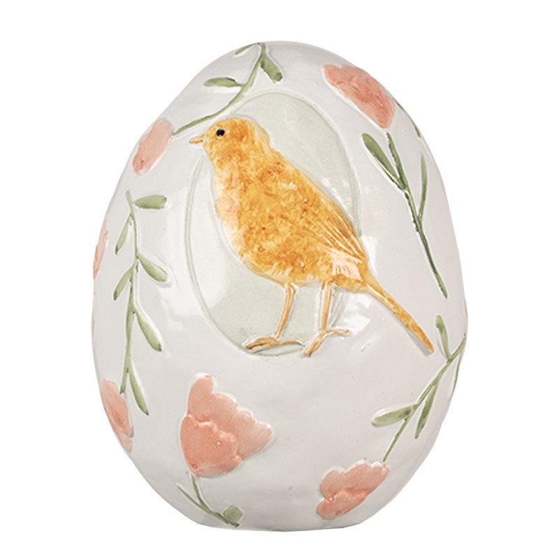 6PR5044 Figurine Egg 16 cm White Polyresin Easter Decoration