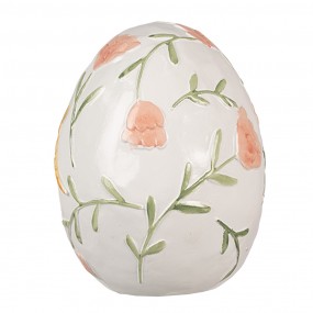 26PR5044 Figurine Egg 16 cm White Polyresin Easter Decoration