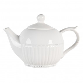 2PLTE Teapot 750 ml White Dolomite Round Tea pot