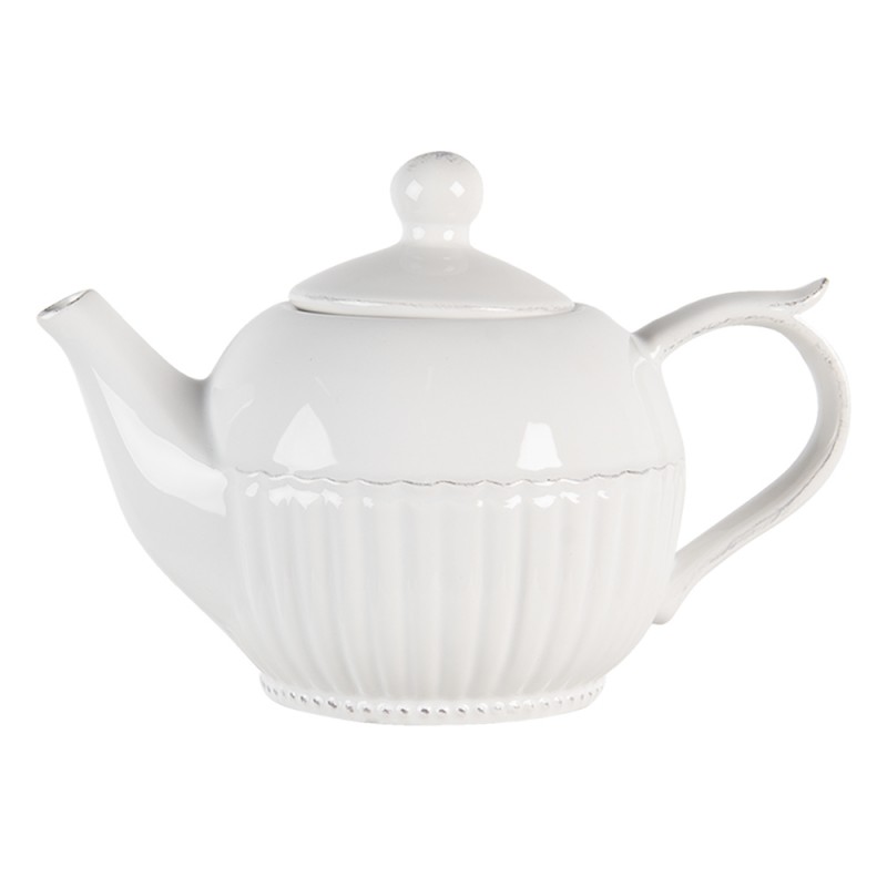 PLTE Teapot 750 ml White Dolomite Round Tea pot