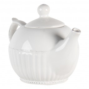 2PLTE Teekanne 750 ml Weiß Dolomit Rund Kanne für Tee