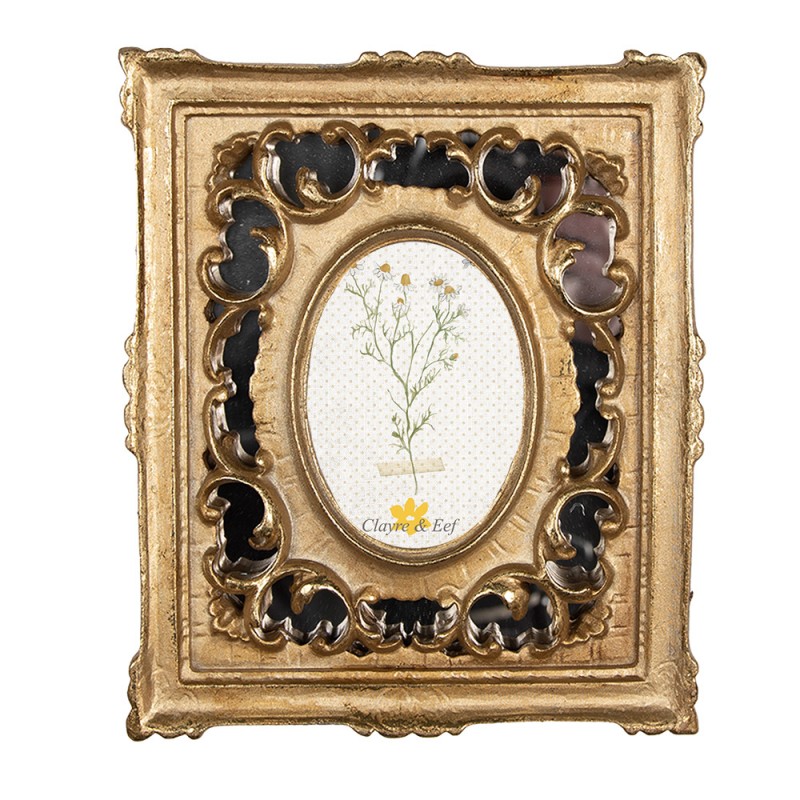 2F1049 Photo Frame 7x9 cm Gold colored Plastic Glass Rectangle Picture Frame