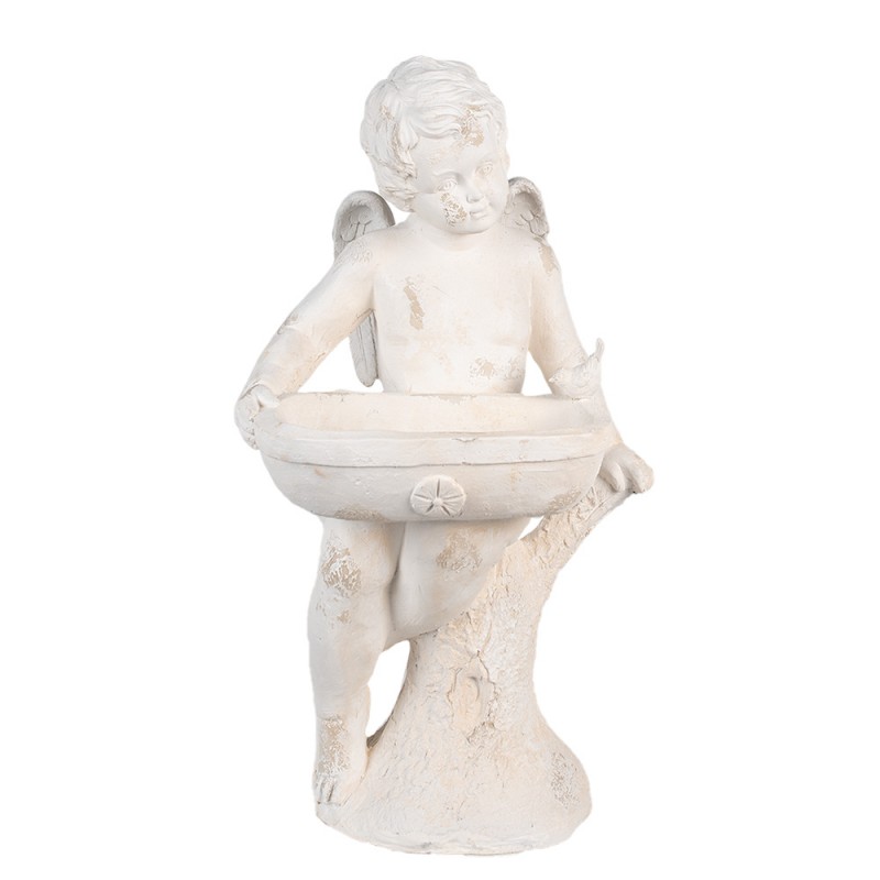 5MG0028 Statuetta decorativa Angelo 43x43x75 cm Bianco Materiale ceramico