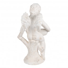 25MG0028 Figurine décorative Ange 43x43x75 cm Blanc Matériau céramique