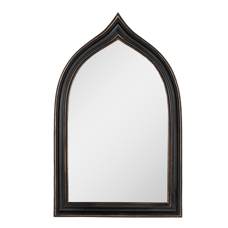 62S287 Specchio 17x2x26 cm Marrone Nero  Plastica Vetro Rettangolo Specchio da parete
