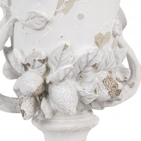 26PR5058 Fioriera Ø 19x28 cm Bianco Beige Poliresina Vaso di decorazione