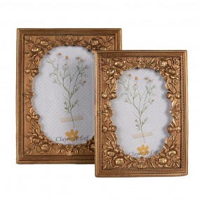 22F1040 Photo Frame 10x15 cm Gold colored Plastic Glass Rectangle Picture Frame