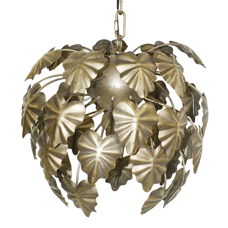 6LMP685 Pendant Lamp Ø 37x142 cm  Gold colored Metal Leaves Round Dining Table Lamp