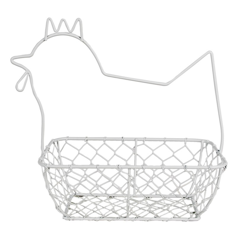 6Y5482 Egg basket 27 cm White Iron Chicken Kitchen Baskets