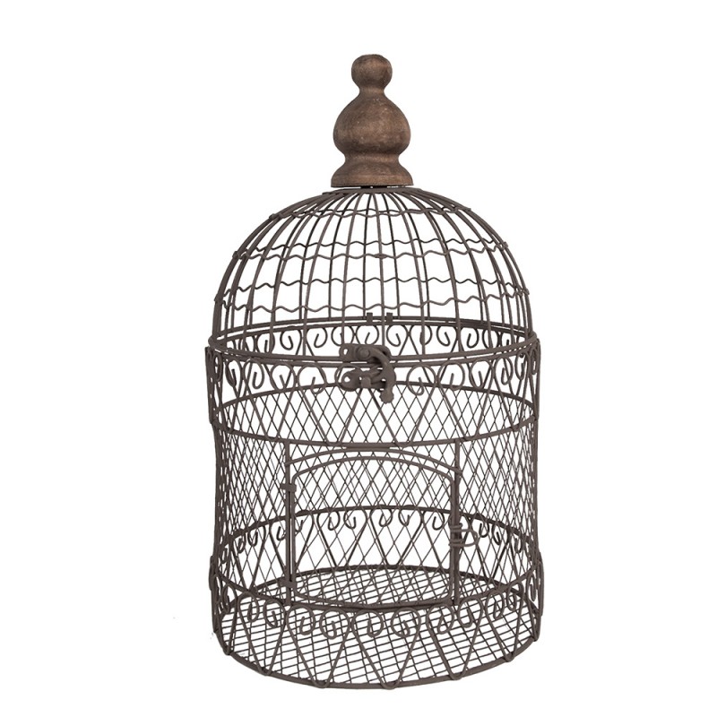 6Y5519 Bird Cage Decoration Ø 20x35 cm Brown Iron Round