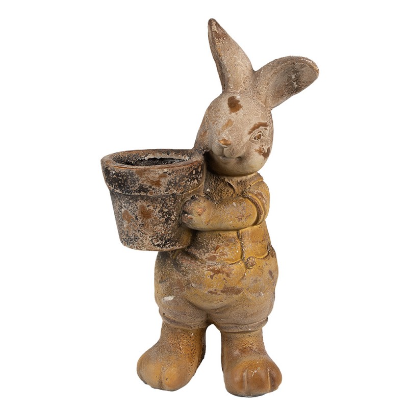 6MG0035 Fioriera Coniglio 41 cm Marrone Materiale ceramico Statuetta decorativa