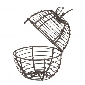 26Y5542 Basket Apple Ø 11x14 cm Brown Iron Round Kitchen Baskets