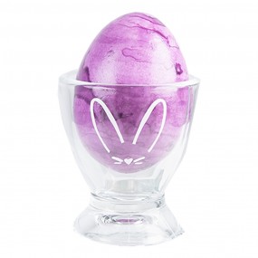 26GL4327 Egg Cup Ø 5x6 cm Transparent Glass Rabbit Egg Holder
