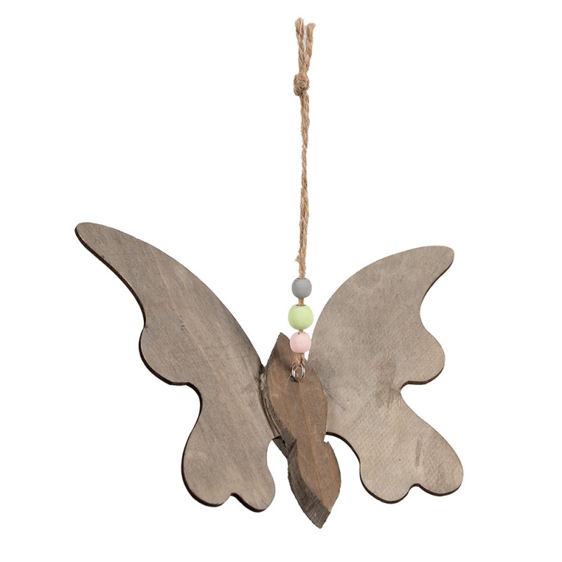 6H2320 Decorative Pendant Butterfly 21x3x15 cm Brown Wood