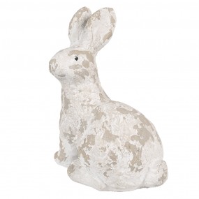 26MG0044 Figurine décorative Lapin 25x19x39 cm Blanc Beige Matériau céramique Décoration de Pâques