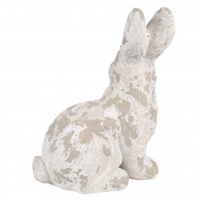 26MG0044 Statuetta decorativa Coniglio 25x19x39 cm Bianco Beige Materiale ceramico Decorazione di Pasqua