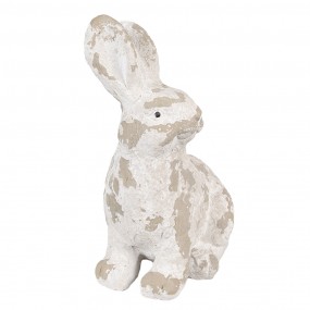 26MG0044 Figurine décorative Lapin 25x19x39 cm Blanc Beige Matériau céramique Décoration de Pâques