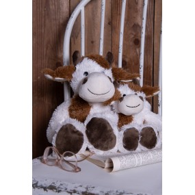 2TW0597M Stuffed toy Cow 24x25x29 cm White Brown Plush