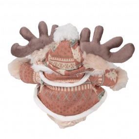 2TW0599 Stuffed toy Reindeer 21x22x22 cm Brown Plush