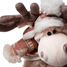 2TW0599 Stuffed toy Reindeer 21x22x22 cm Brown Plush