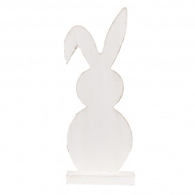 26H2326 Decorative Figurine Rabbit 26 cm White Wood