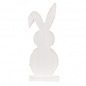 26H2326 Dekorationsfigur Kaninchen 26 cm Weiß Holz