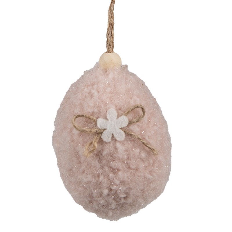 65355 Easter Pendant Egg 7 cm Pink Fabric Decorative Pendant