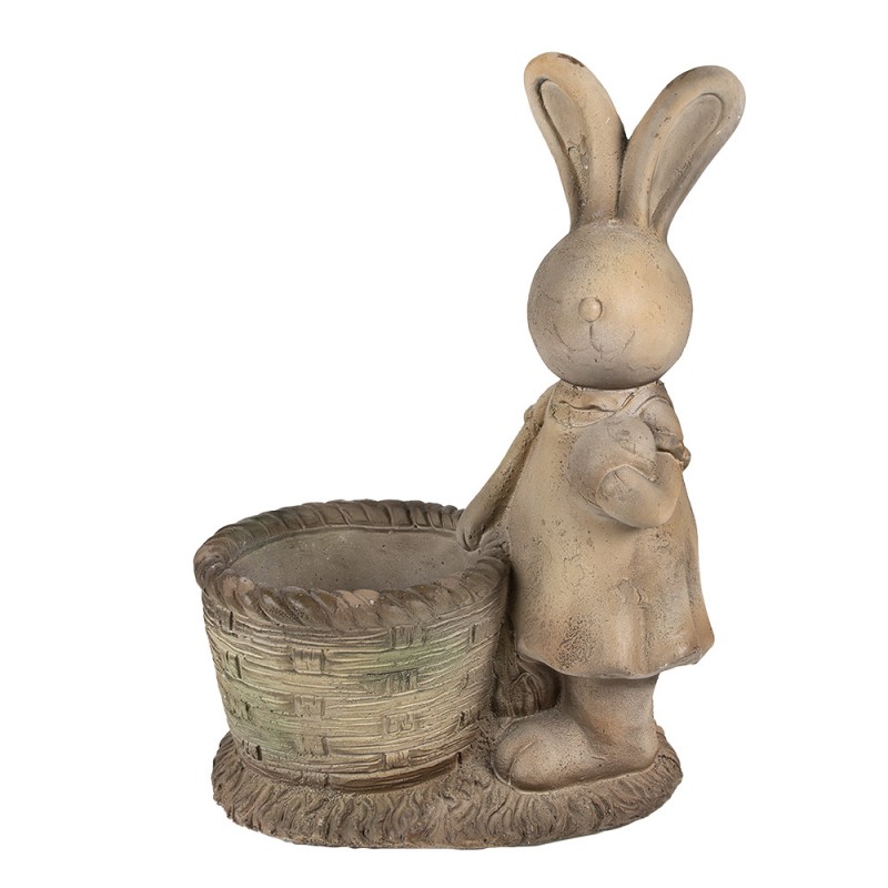 6MG0030 Planter Rabbit 49 cm Brown Beige Ceramic material Decorative Figurine