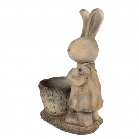 26MG0030 Blumentopf Kaninchen 49 cm Braun Beige Keramikmaterial Dekorationsfigur