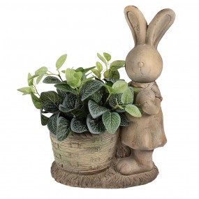 26MG0030 Planter Rabbit 49 cm Brown Beige Ceramic material Decorative Figurine