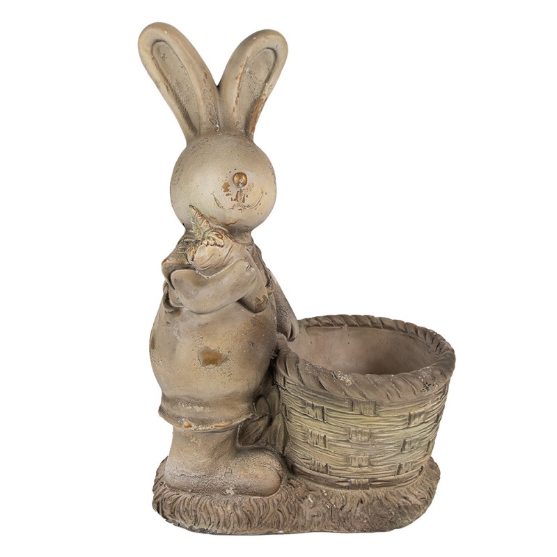 6MG0031 Blumentopf Kaninchen 49 cm Braun Beige Keramikmaterial Dekorationsfigur