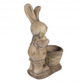 26MG0031 Blumentopf Kaninchen 49 cm Braun Beige Keramikmaterial Dekorationsfigur