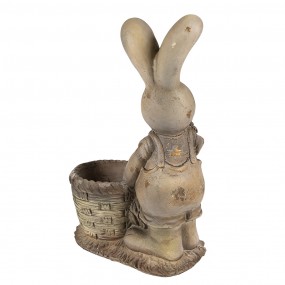 26MG0031 Fioriera Coniglio 49 cm Marrone Beige Materiale ceramico Statuetta decorativa